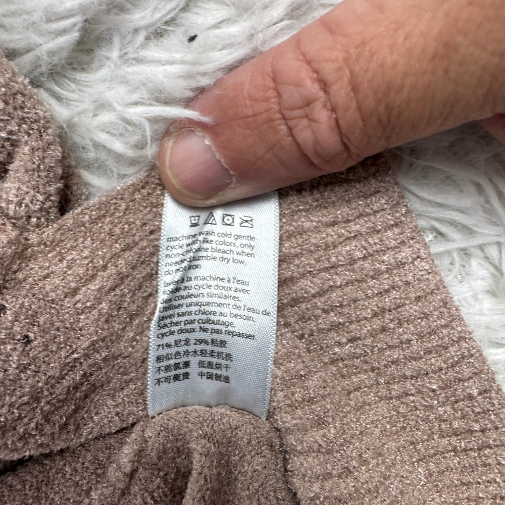 Barefoot Dreams Sweater Womens S Beige Ultra Lite Dockside Pointelle Pullover - Picture 5 of 10